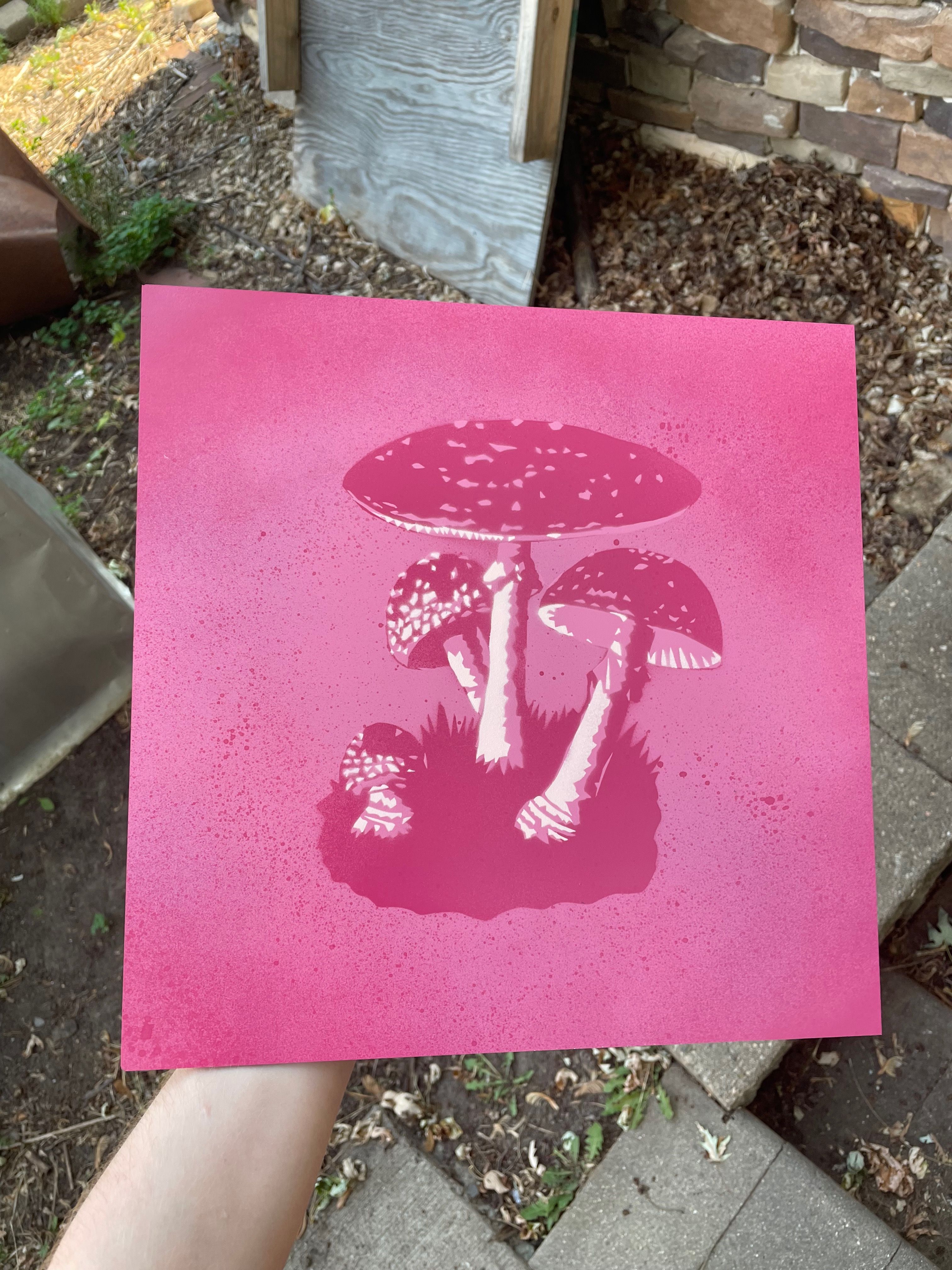 pink tri mushrooms